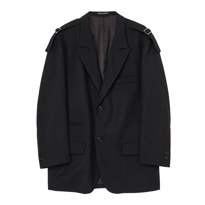 WOOL GABARDINE 2BS JACKET WITH SHOULDER ADJUSTER