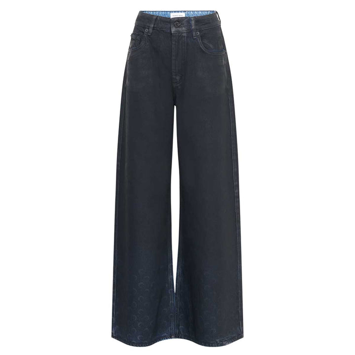 Moon Waxed Denim High-Waist Flare Jeans