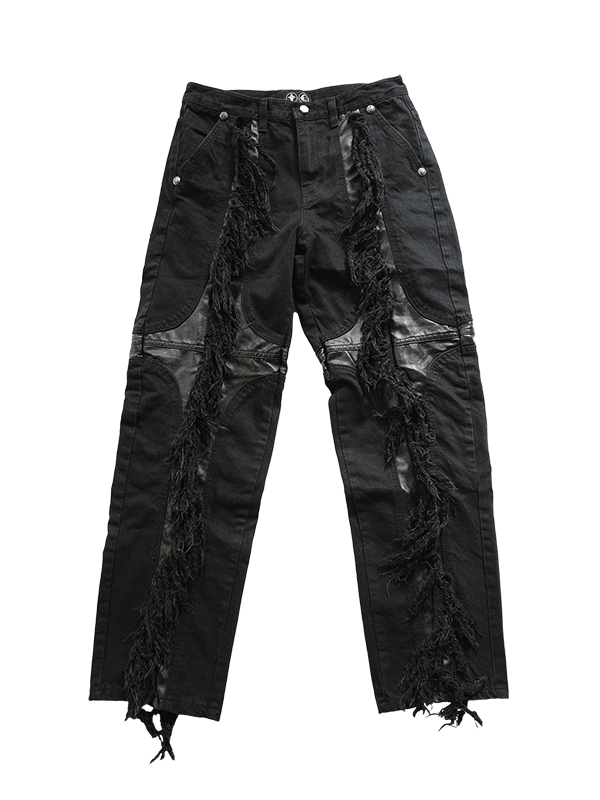 Mohican Leather Denim Pants