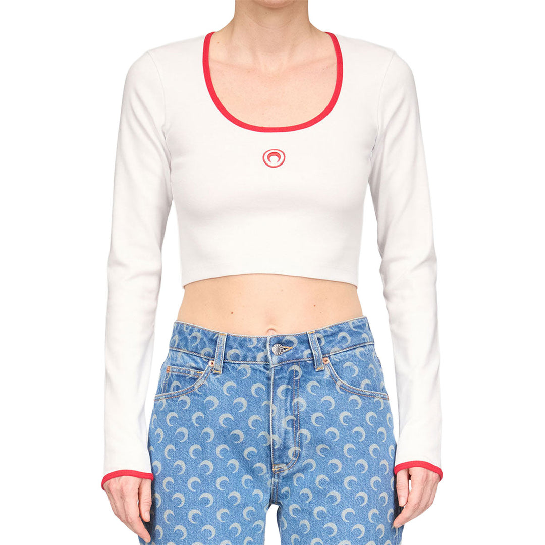Moon Logo Bicolor Jersey LS Roundneck T-Shirt