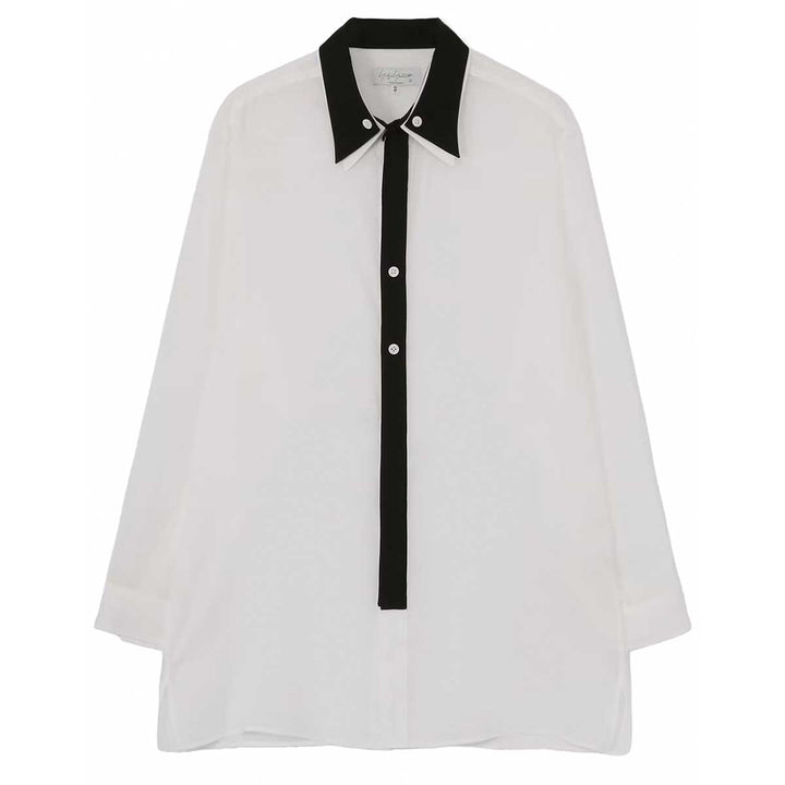 Yohji Yamamoto - CELLULOSE LAWN DOUBLE COLLAR BLOUSE