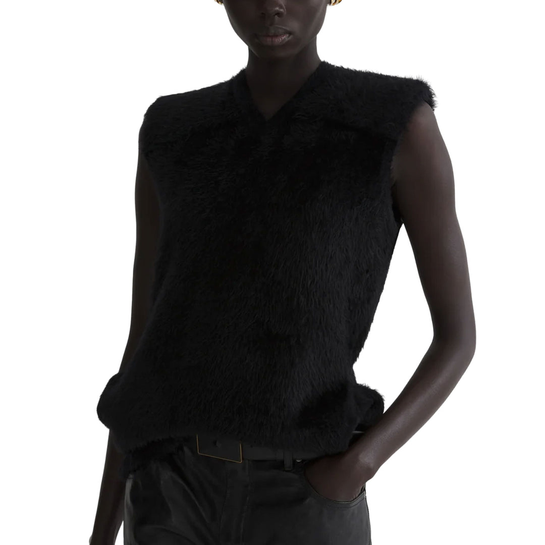 brushed knit sleeveless top