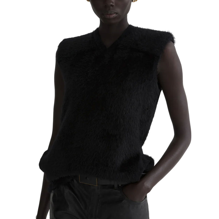 brushed knit sleeveless top