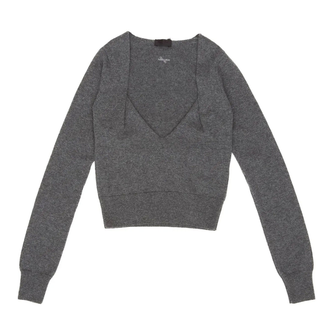 cashmere v-neck knit top