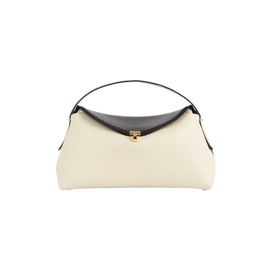 T-lock embroidered leather top handle