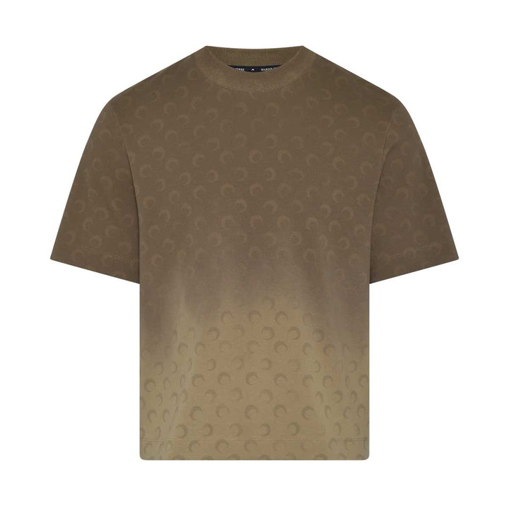 Marine Serre - Faded moon crewneck t-shirt organic cotton
