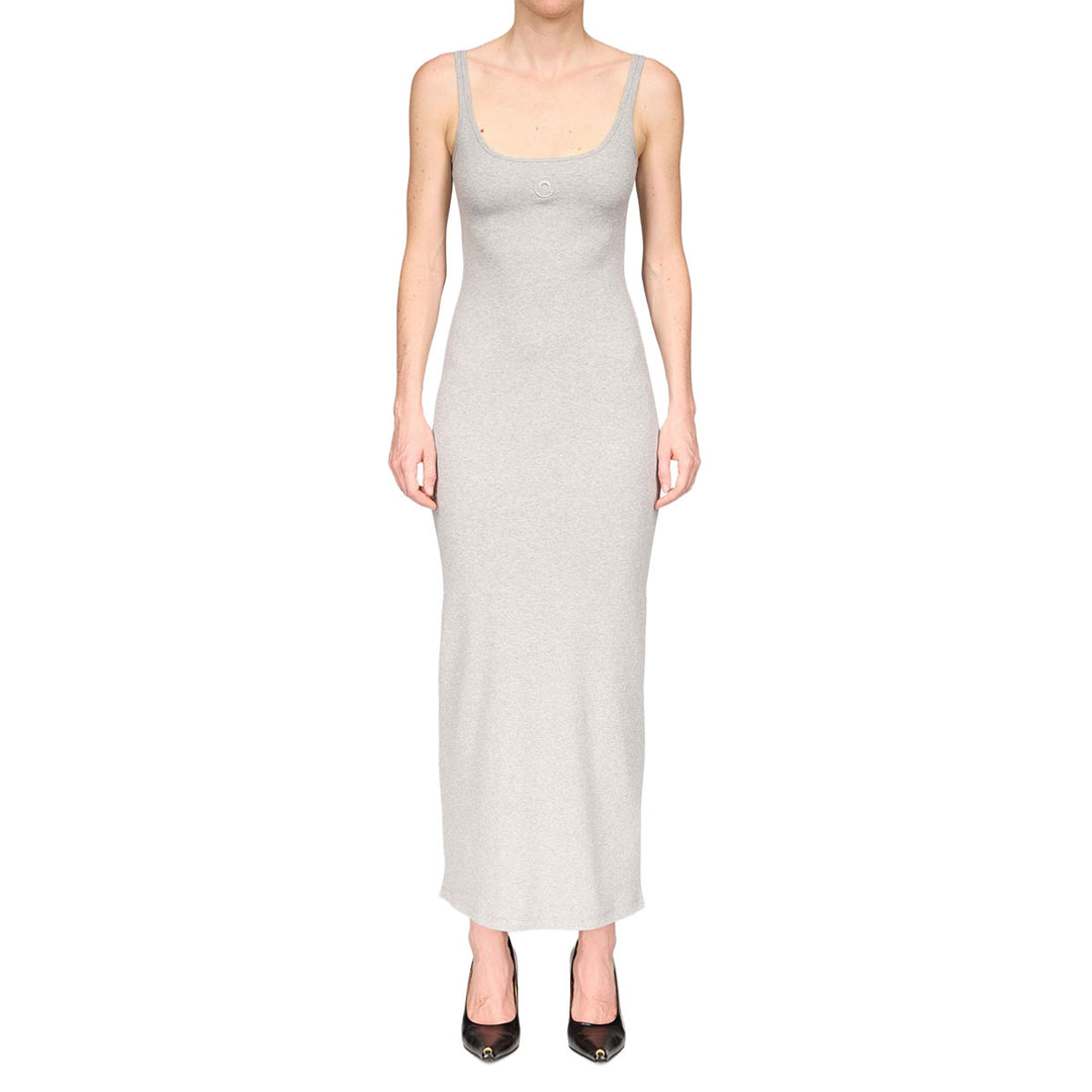Moon Logo Ribbed Jersey Long Dress
