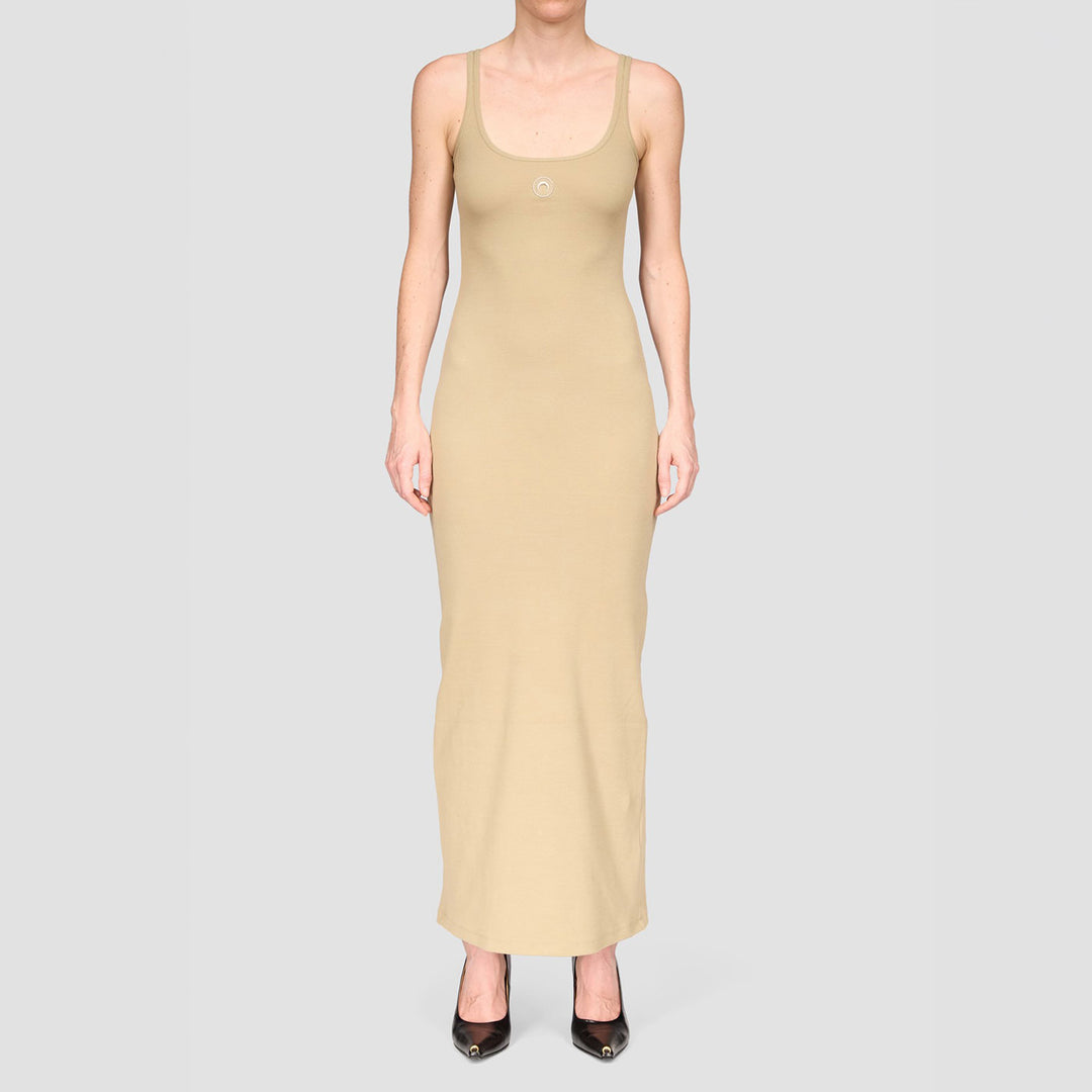 Marine Serre - Moon Logo Ribbed Jersey Long Dress