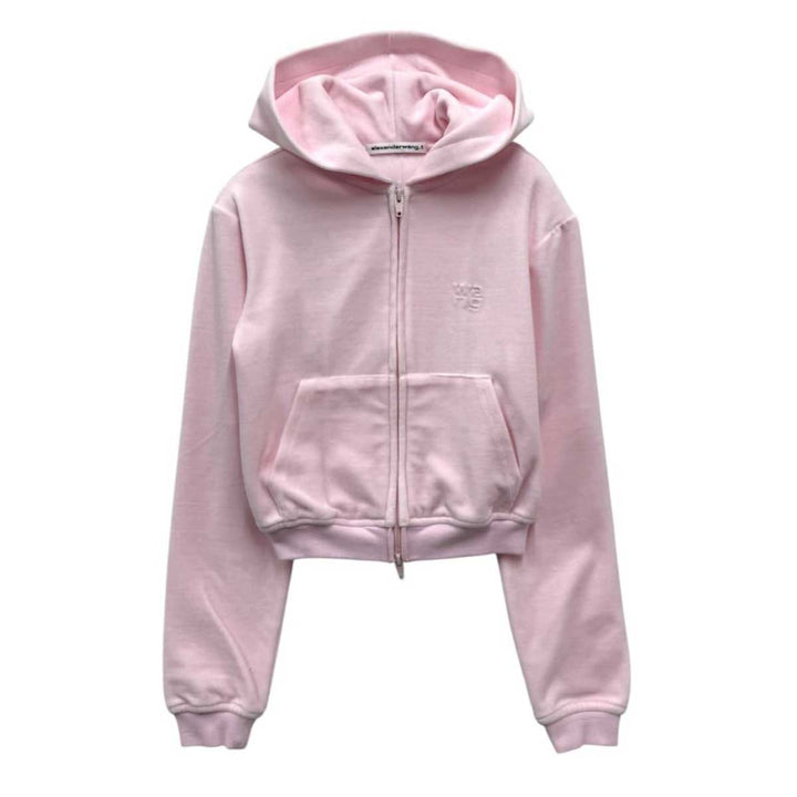 Alexander Wang - SHRUNKEN ZIP-UP HOODIE