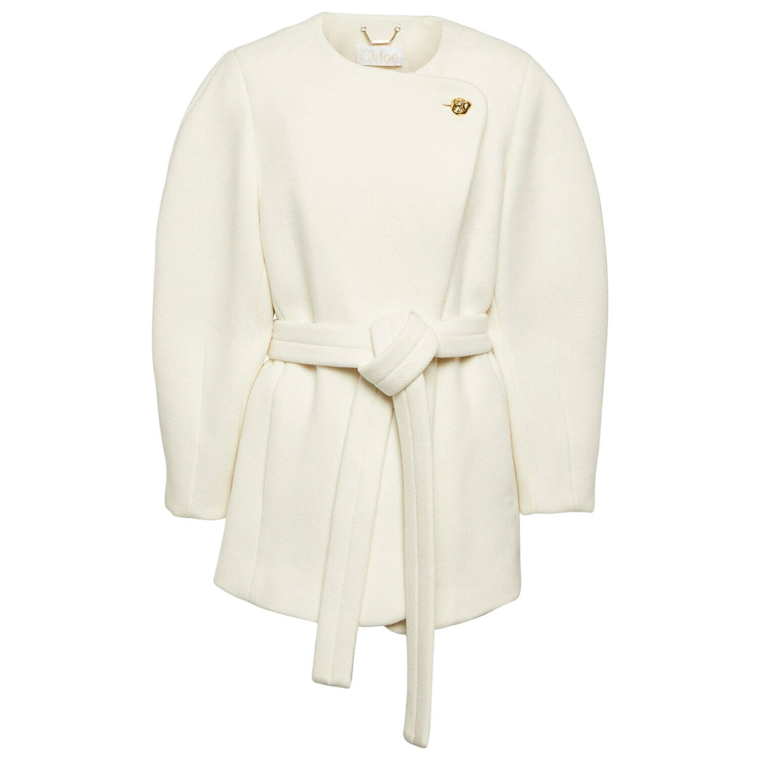 Chloe - クロップド ベルト付きウールコート