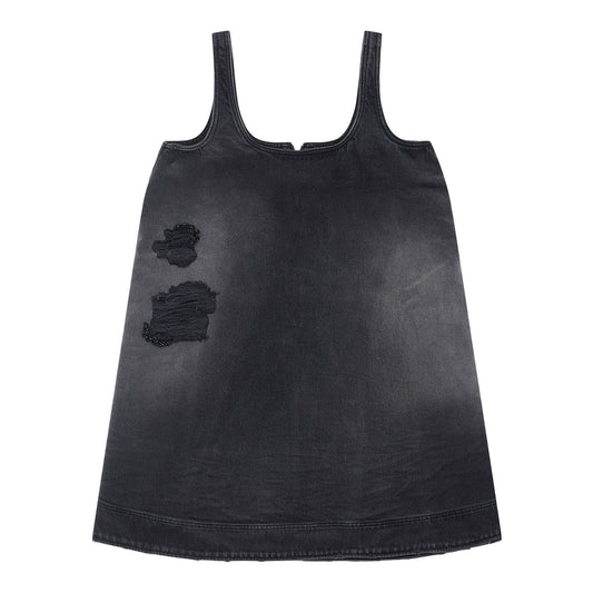 Simone Rocha - A-LINE DENIM MINI DRESS W/ EMB