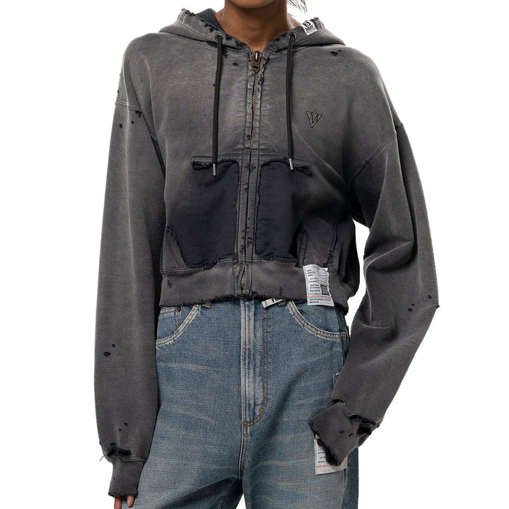 Sun Faded Like Cropped Zip-up Hoodie