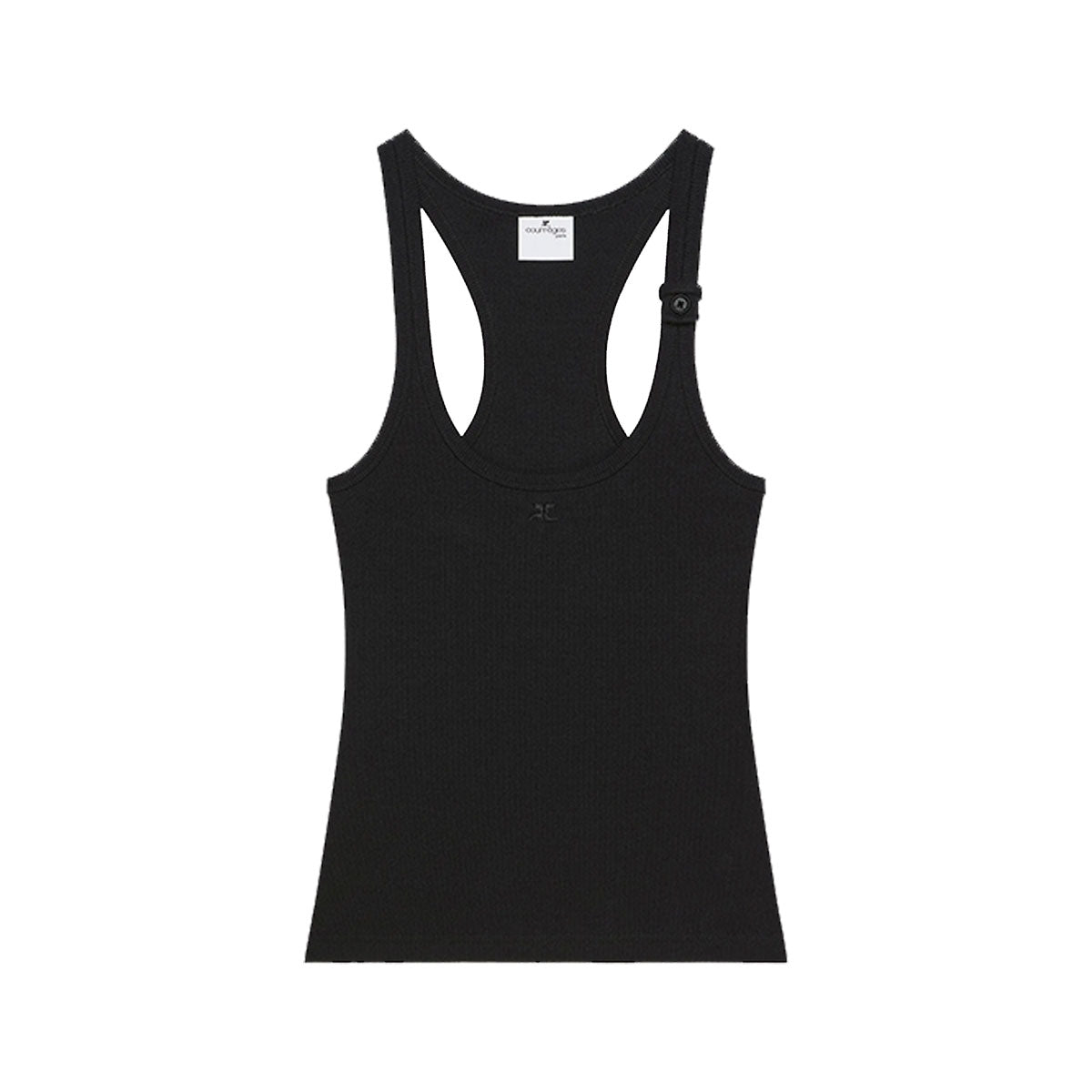 美品　クレージュ ロゴ　黒 タンクトップ COURREGES(クレージュ) | 90'S RIB TANK TOP リブタンクトップ