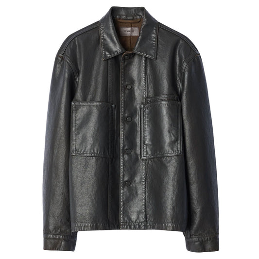 Coated denim workwear overshirt