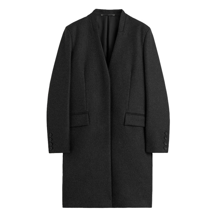 Deep PLEAT COAT CHARCOAL MELANGE