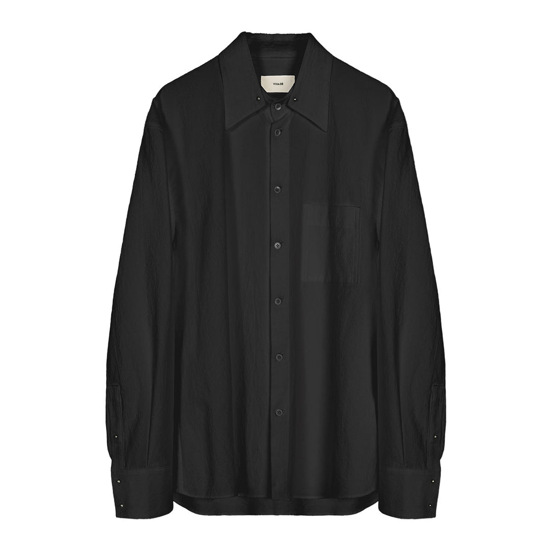 Haku Split Collar Shirt in Twisted Cotton