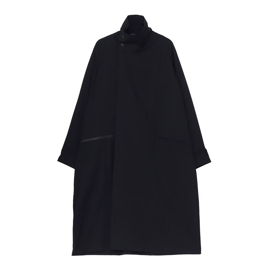 Yohji Yamamoto - WOOL GABARDINE CROSS SHAPED ZIPPER COAT
