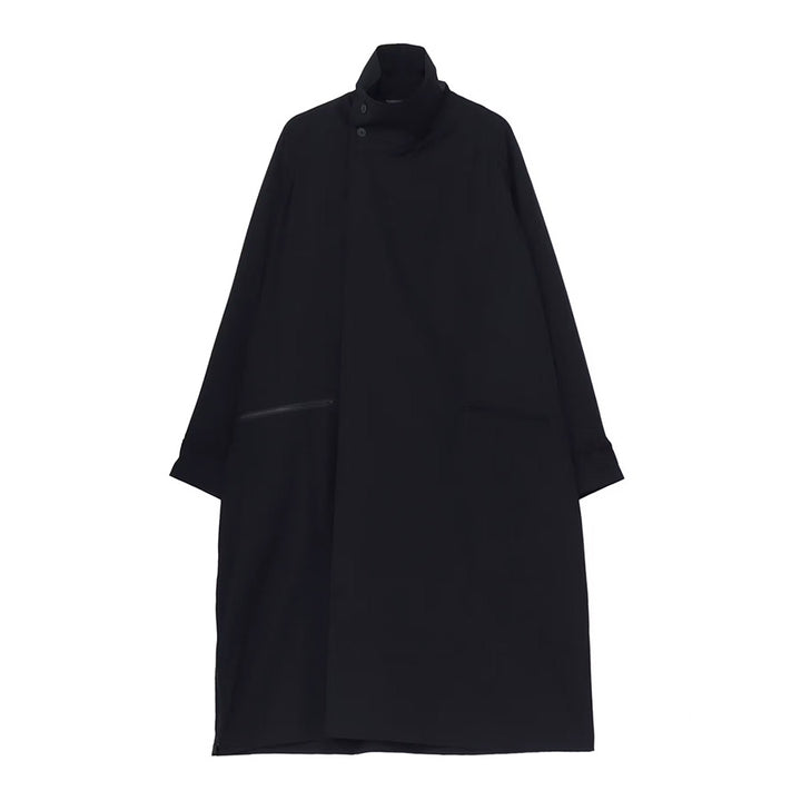 Yohji Yamamoto - WOOL GABARDINE CROSS SHAPED ZIPPER COAT