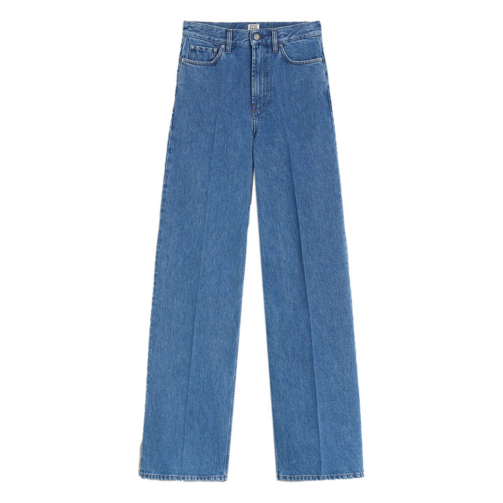 Wide leg denim vibrant blue