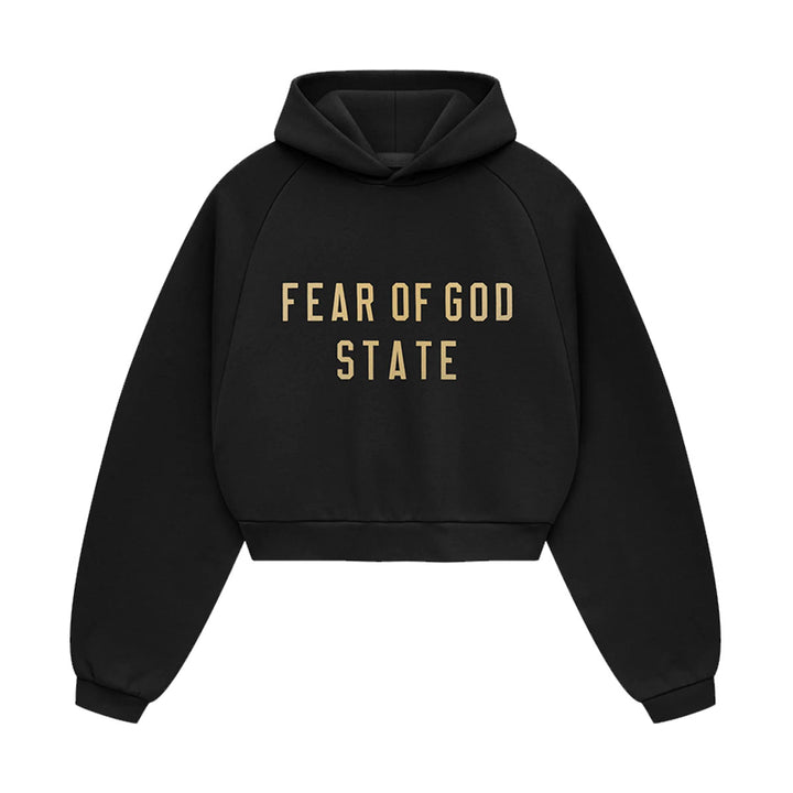 Womens Fleece Cropped Hoodie