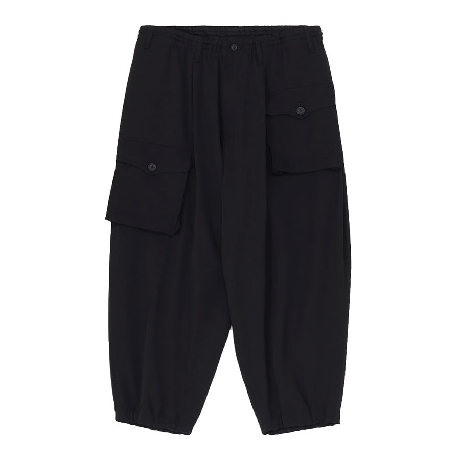 Yohji Yamamoto - WOOL GABARDINE SIDE TUCK POCKET PANTS
