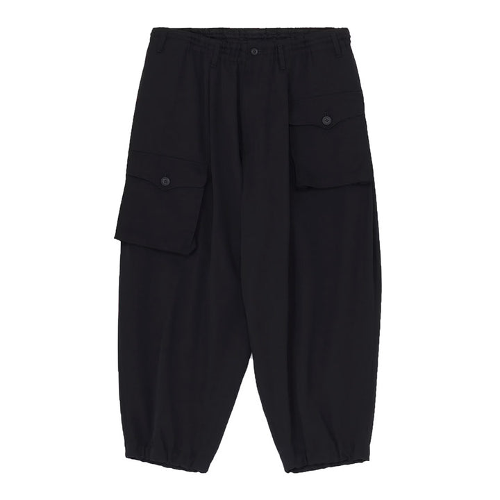 Yohji Yamamoto - WOOL GABARDINE SIDE TUCK POCKET PANTS