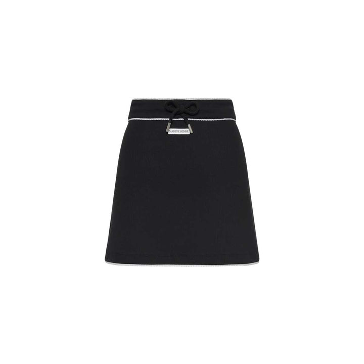 Marine Serre - Light Ribbed Jersey Drawstring-Waist Mini Skirt