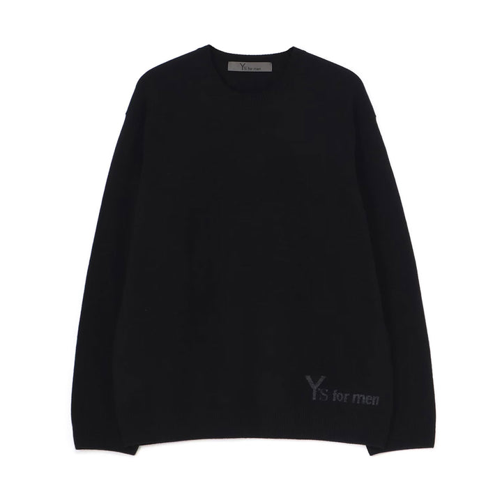 ROUND NECK INTARSIA KNIT WITH "Y's for men" LOGO