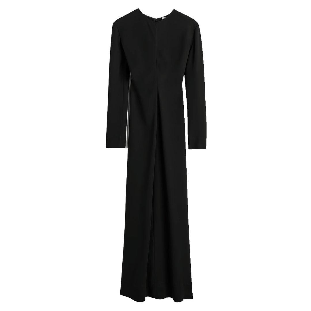 Long-sleeve slouch waist dress