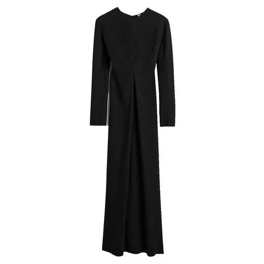 Long-sleeve slouch waist dress