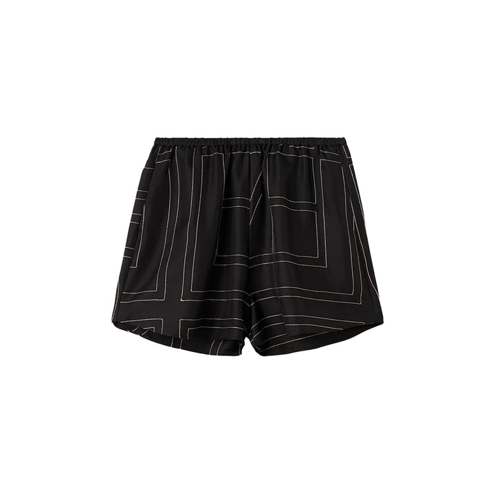 Monogram silk pj shorts black