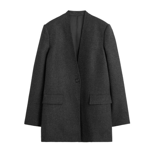 Scarf blazer charcoal