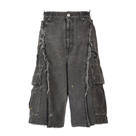 VUJADE - DAX DESTROYED AFFIX CARGO SHORTS IN BRUSHED COTTON
