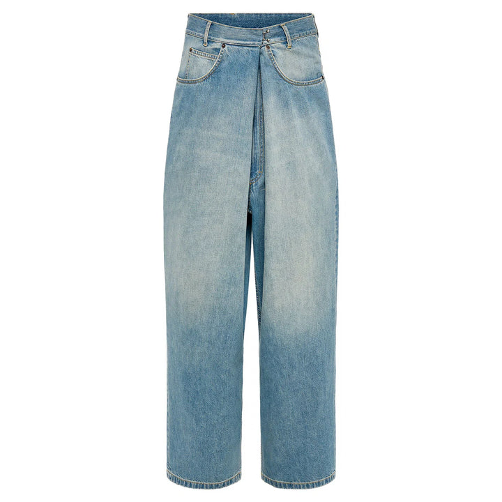 WRAP DENIM TROUSERS
