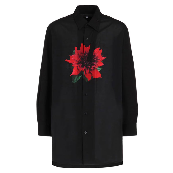 OVERSIZED SILHOUETTE SHIRT IN BROAD AND CELLULOSE BLACK DAHLIA