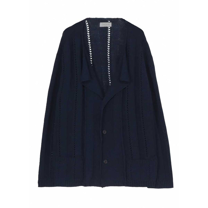 5G 1PLY OPENWORK RIB CARDIGAN