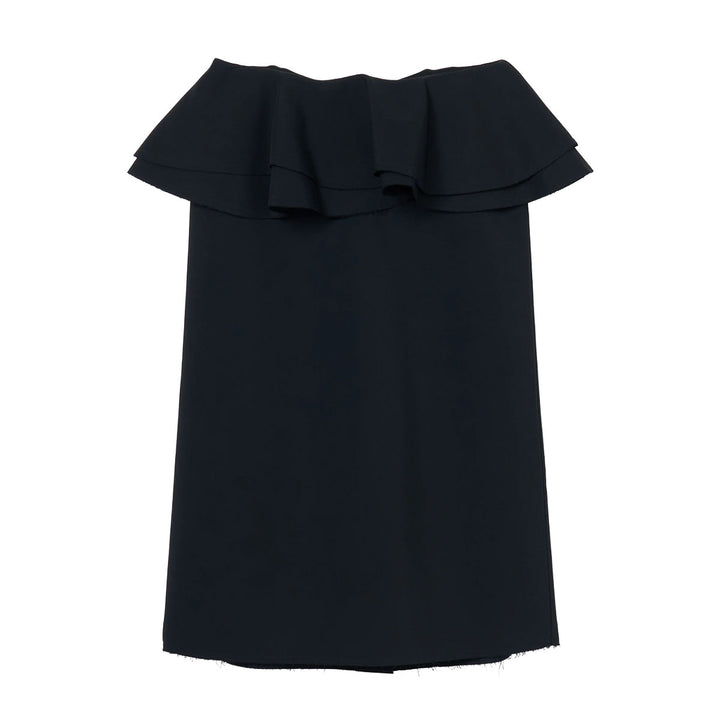 Plan C - VISCOSE FAILLE WAIST RUFFLE SK