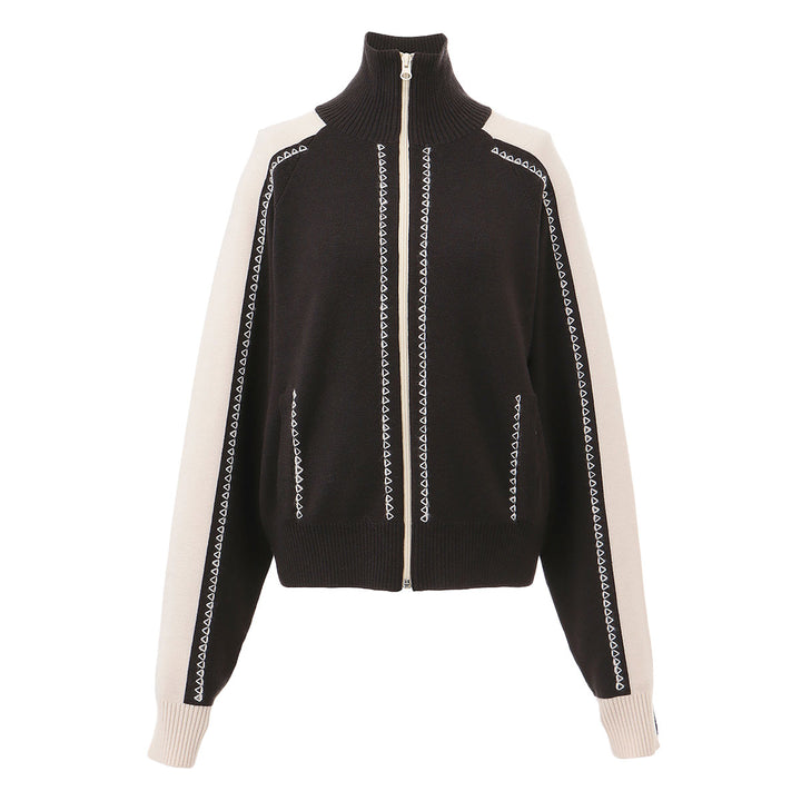 EMBROIDERED KNITTED TRACK JACKET