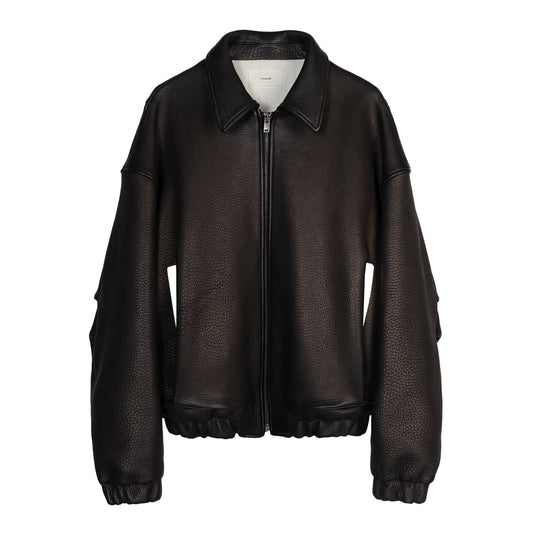 Kira Leather Drape Blouson in Deerskin