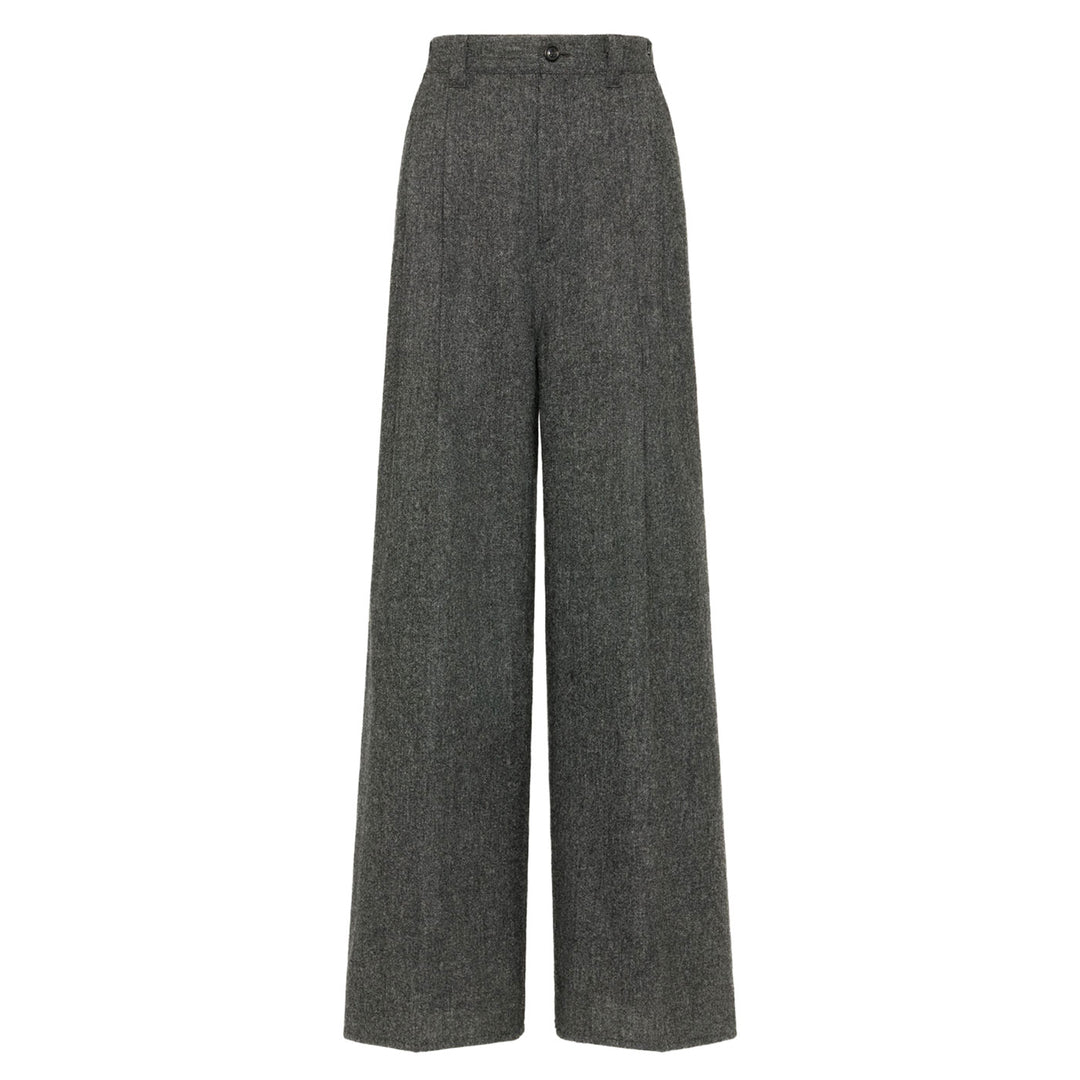 Wide leg wool trousers