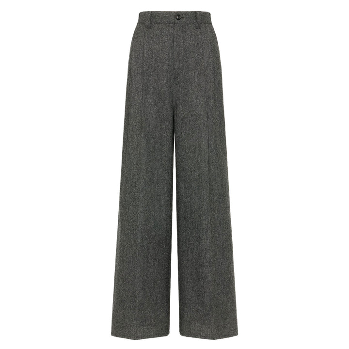 Wide leg wool trousers