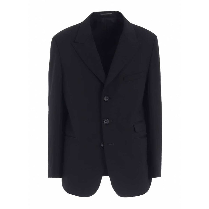 WOOL GABARDINE PEACKED LAPEL 2-BUTTON JACKET