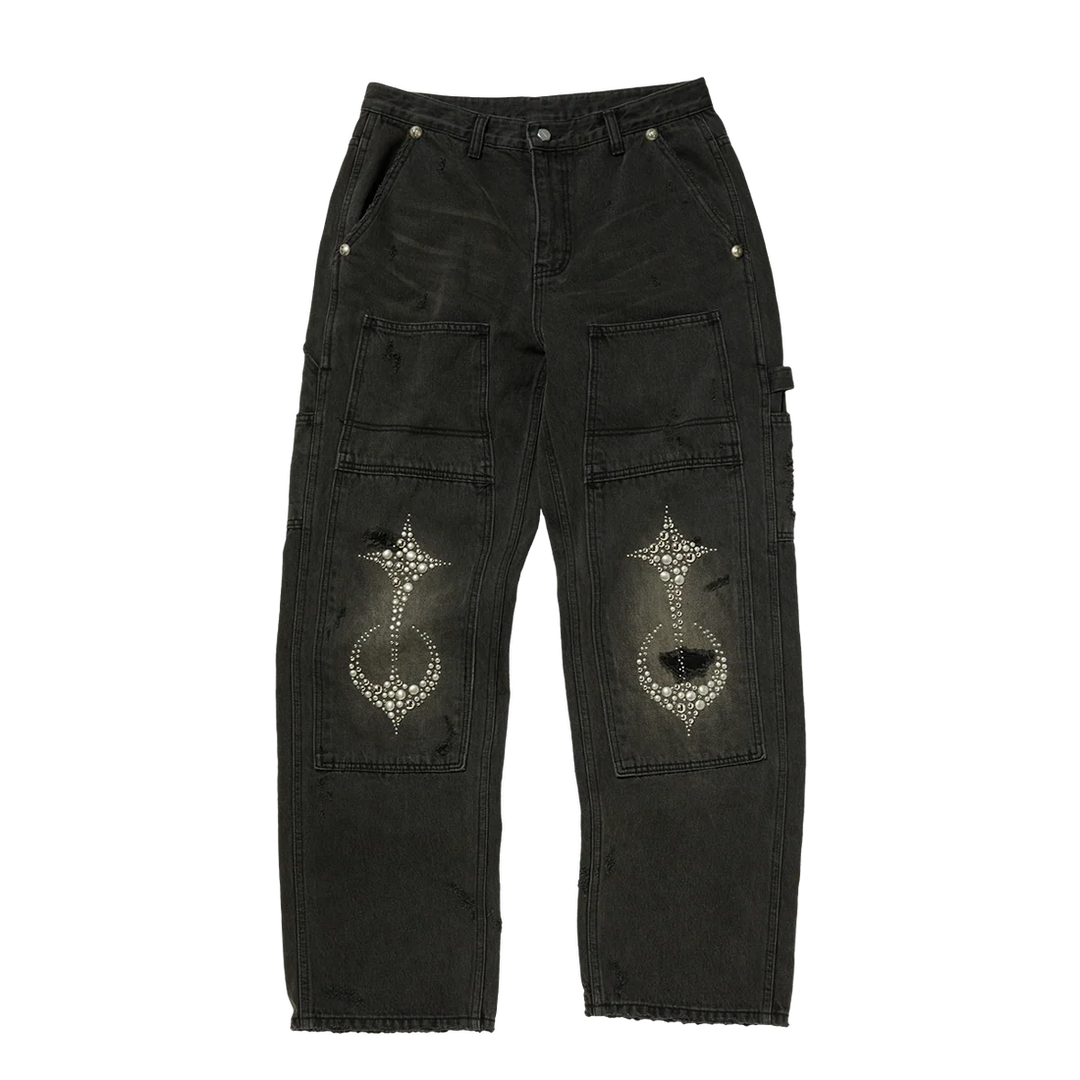 STUDDED KNEE CARPENTER PANTS