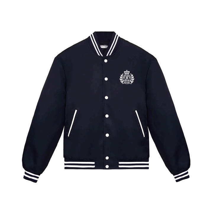 H&W Crest Oversized Varsity Jacket