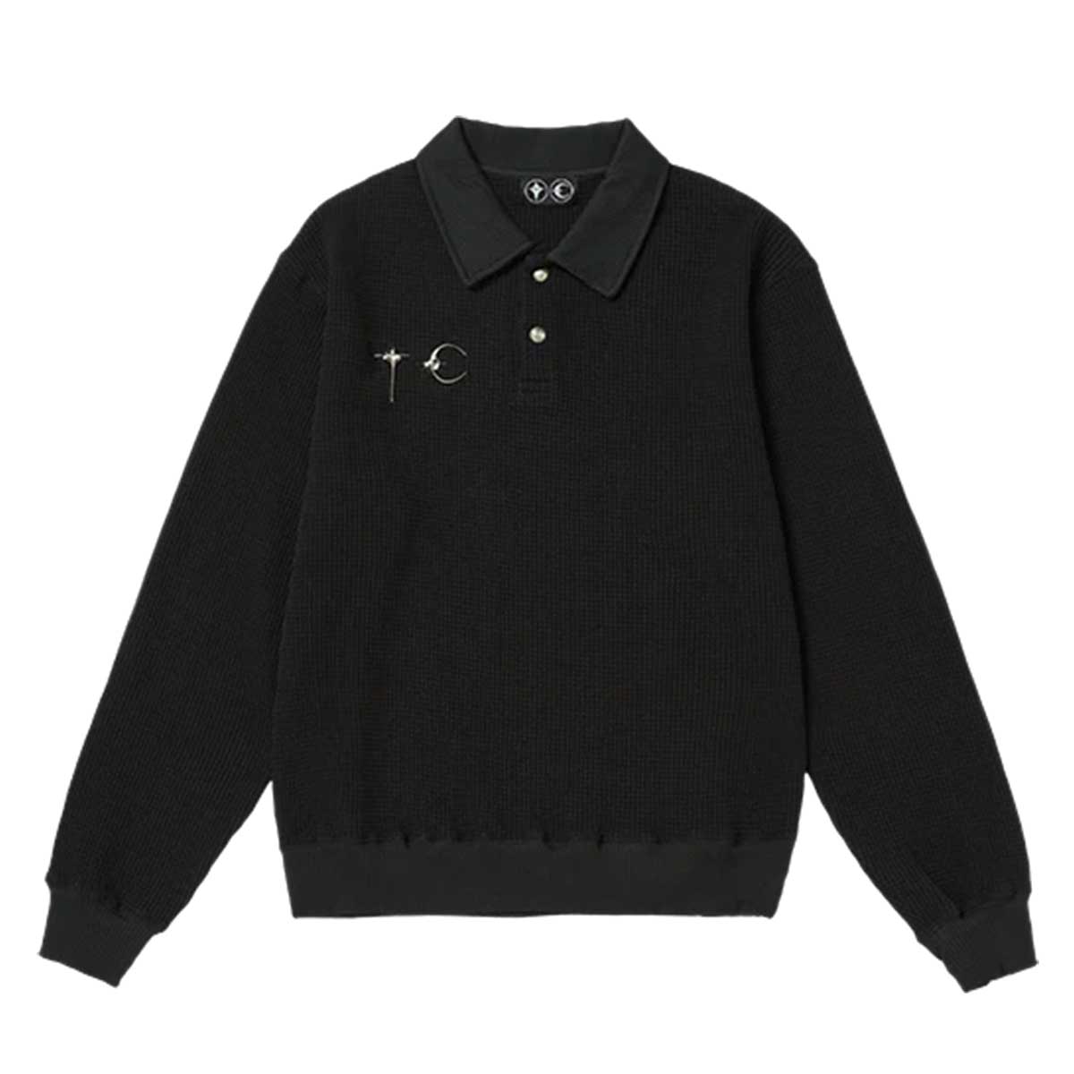 thug club サーマル ポロシャツ THUG CLUB(サグクラブ) サーマルポロシャツ TC24PK0201W ブラック