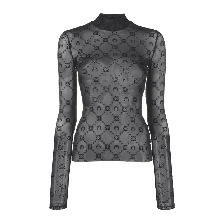 Marine Serre - Recycled Mesh Flock Second Skin Highneck Top