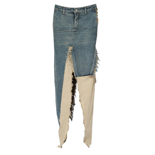 Rick Owens - DENIM SLICED SKIRT