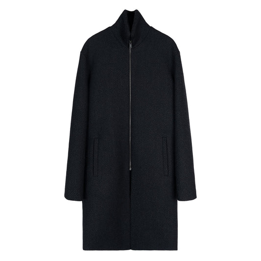 Ronan Structured Zip Coat in Wool
