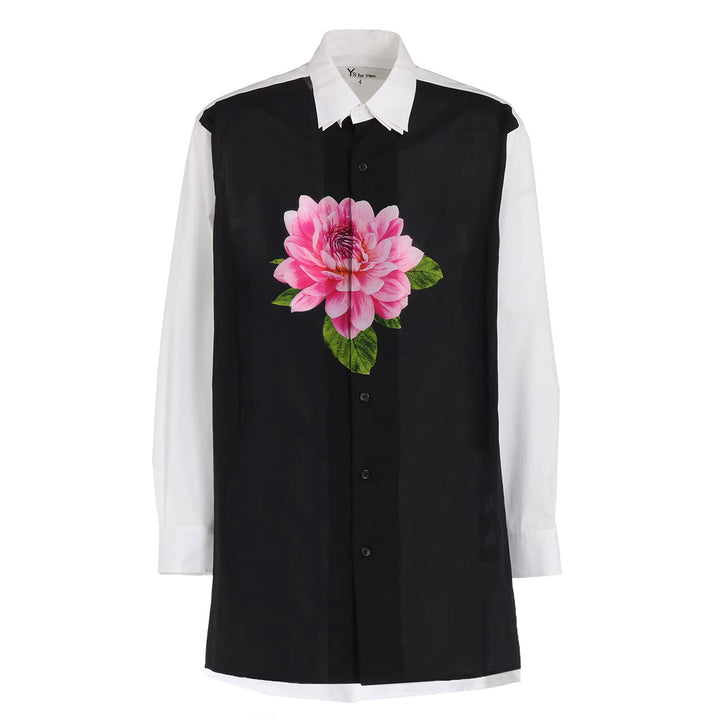 TRIPLE COLLAR SHIRT IN BROAD AND CELLULOSE PINK FLOWER