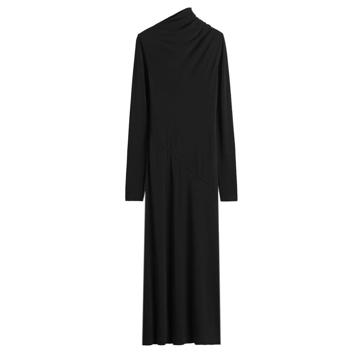 Draped jersey dress black